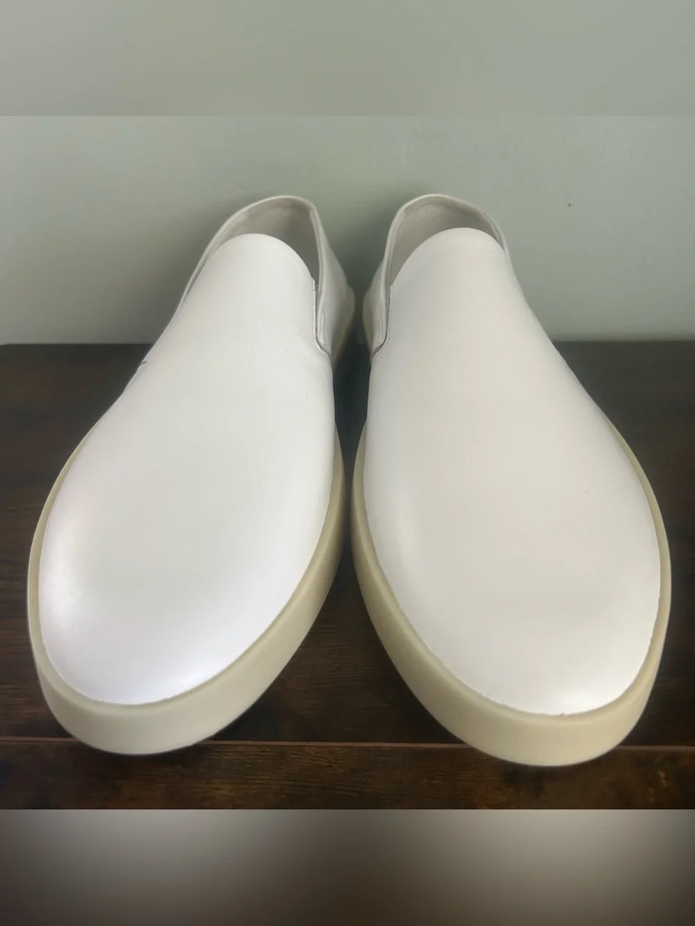 Wolf and Shepherd Cruise White Leather Slip On Shoes Sneakers Mens Size 12